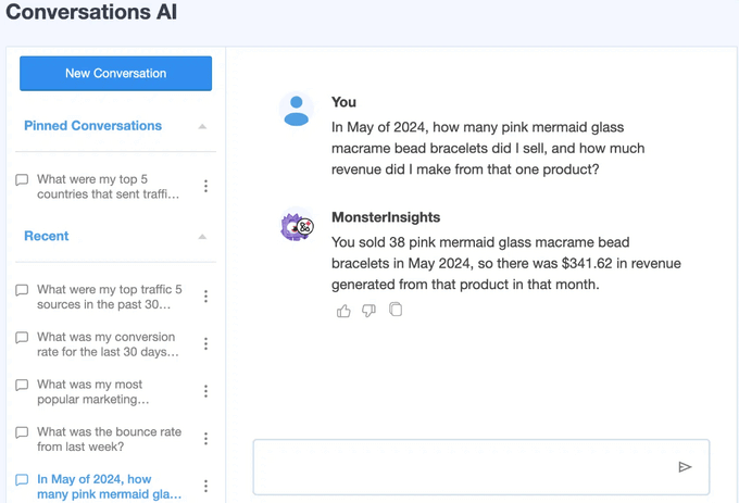 Use Conversations AI to ask your analytics questions