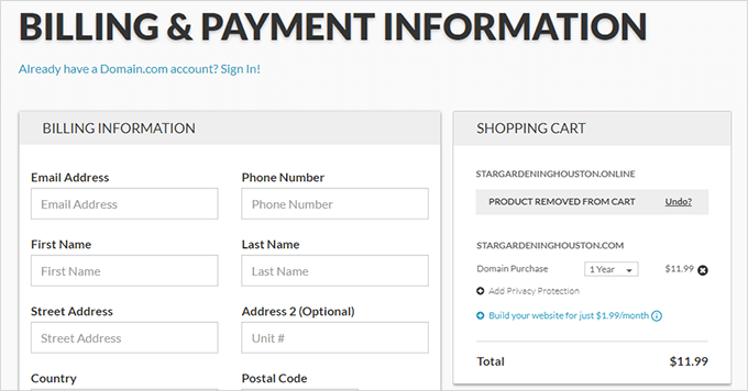 Finalize payment