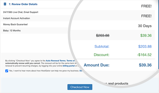 HostGator Checkout Now