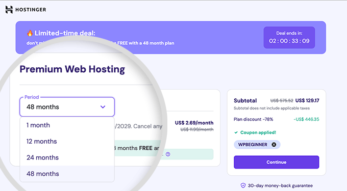 Hostinger Payment Period
