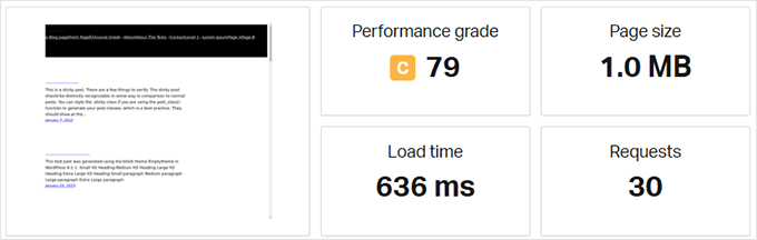 WordPress.com page speed test